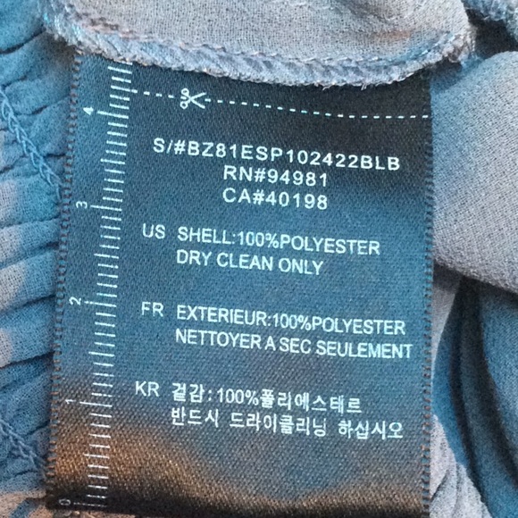 Twelve By Twelve Sheer Grey Floral Embroidered Sleeve Off Shoulder Boho Top XS - Picture 8 of 8